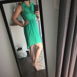Green High-Low Dress